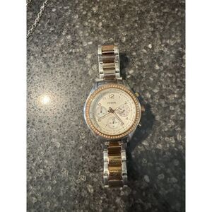 Fossil Watch CH2797 Flight Chronograph White Dial Two-Tone Ladies 38MM Working